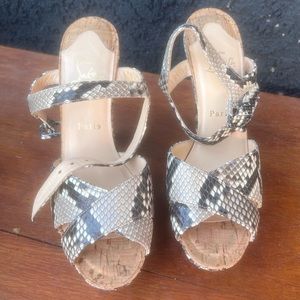Christian loubitons platforms snake skin